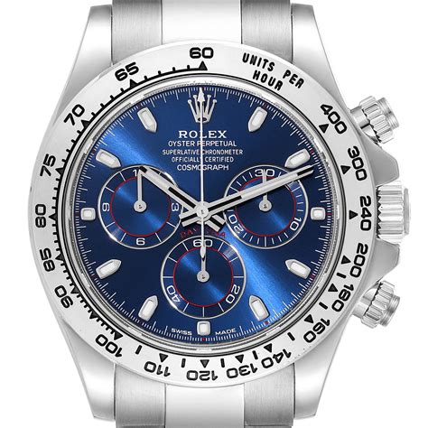 rolex daytona white dial with blue|Rolex daytona blue dial price.